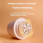 Compact rechargeable fabric lint remover with 6-blade stainless steel cutter and Type-C port – ideal for clothes and home use