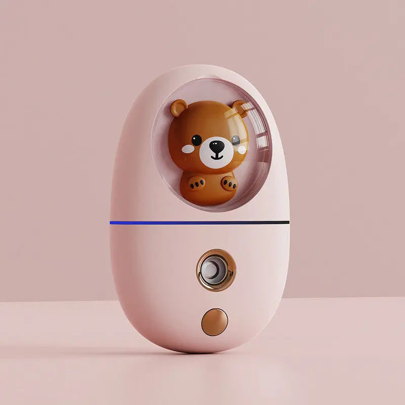 Cartoon USB facial moisturizer humidifier in calf-yellow, bear-pink, deer-green designs