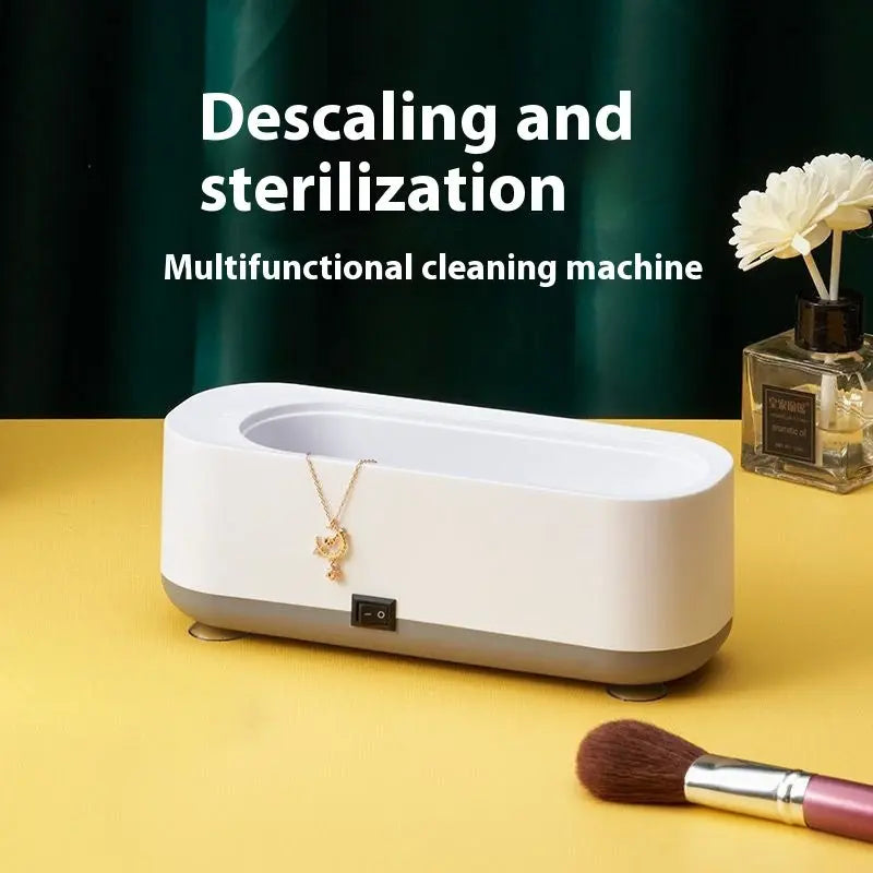 Mini household ultrasonic glasses cleaning machine with purple light and vibration, USB and battery-powered options available

