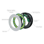 LED selfie ring light with adjustable brightness, compact design, rechargeable battery, perfect for photography, video, and live streaming