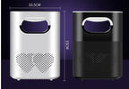 USB-powered mosquito killer lamp in black and white with silent inhalation fan and triple anti-escape technology