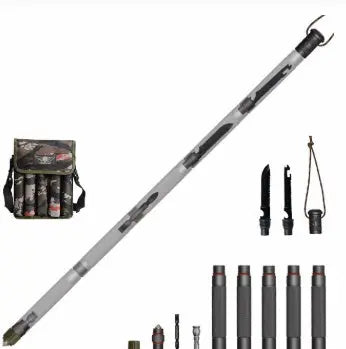 Outdoor Tactical Stick Alpenstock – Multifunctional Hiking, Camping & Survival Tool with Knife, Compass, and Whistle