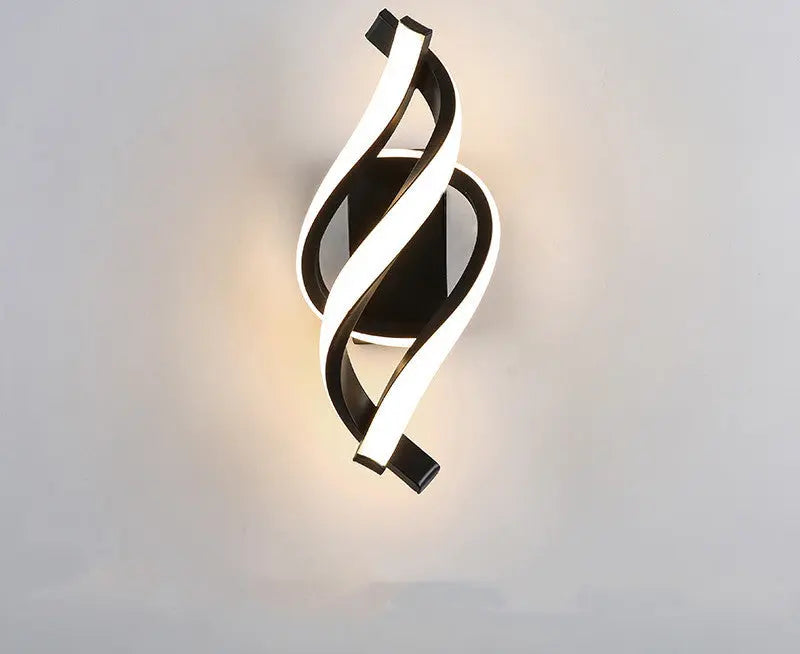 Modern Minimalist LED Lamp with Nordic Style, Available in White and Black for Bedroom and Home Decor