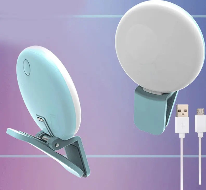 INELECTRON ™ - Mini Fill Light For Beauty Selfie Round Live Clip External LED Mini Small Q Mobile Phone Selfie Fill Light Inelectron Store
