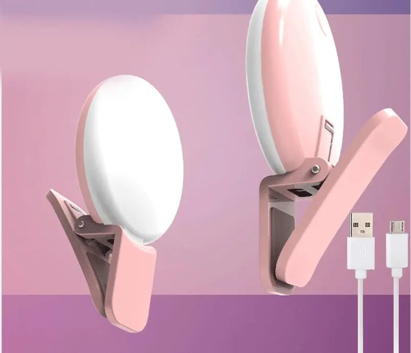 INELECTRON ™ - Mini Fill Light For Beauty Selfie Round Live Clip External LED Mini Small Q Mobile Phone Selfie Fill Light Inelectron Store