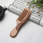 Handmade Anti-Static Peach Wood Comb – Natural Hair Detangler for Scalp Massage and Frizz Control
