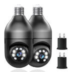 WESECUU Light Bulb Camera 2.4/5Ghz-Wireless 3MP/2MP HD, Infrared Night Vision,Pan/Tilt, 2-Way Audio, Human Detection,Alarm,Alexa Compatible Security