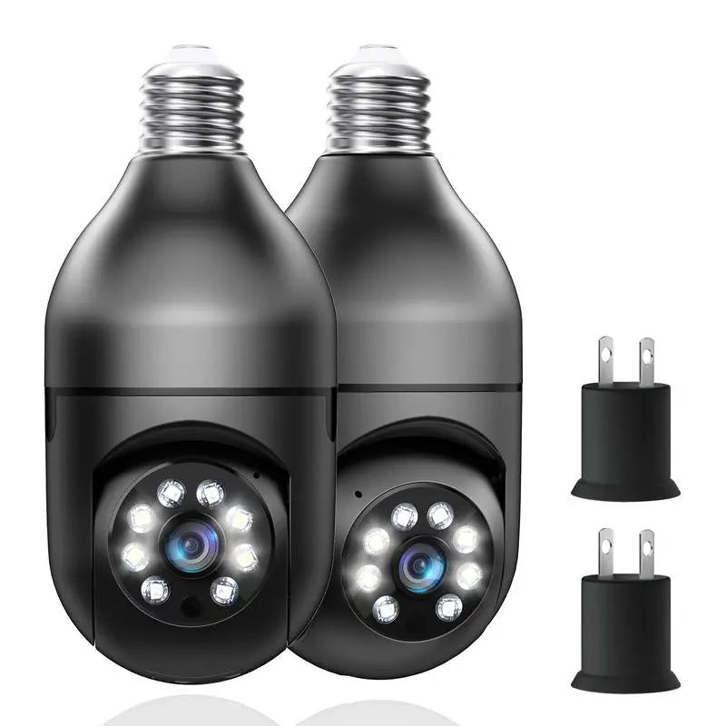 WESECUU Light Bulb Camera 2.4/5Ghz-Wireless 3MP/2MP HD, Infrared Night Vision,Pan/Tilt, 2-Way Audio, Human Detection,Alarm,Alexa Compatible Security