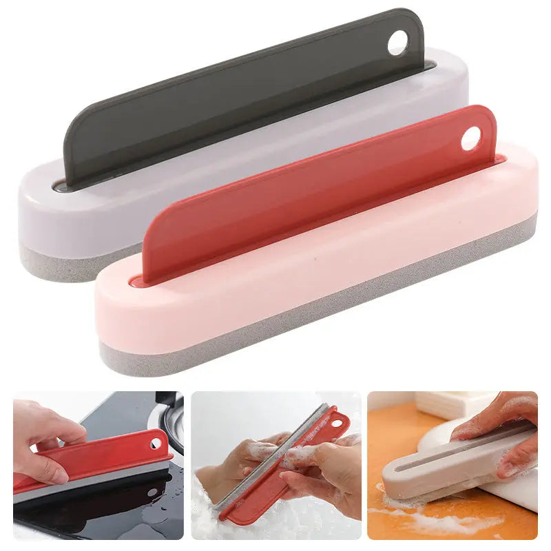 Sink cleaner silicone squeegee for water spot removal.