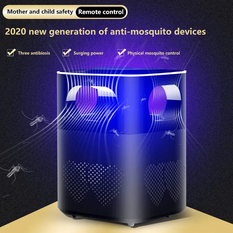 USB-powered mosquito killer lamp in black and white with silent inhalation fan and triple anti-escape technology