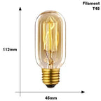 Retro Edison filament bulb with transparent glass and dimmable feature, available in various shapes like ST64, A19, G80 for vintage home lighting