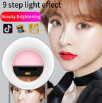 WQ20 beauty round fill light with LED lighting, USB rechargeable and adjustable brightness for selfies and vlogs