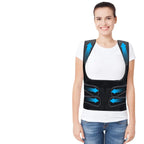 Front view of adjustable Neoprene back brace with comfortable fit