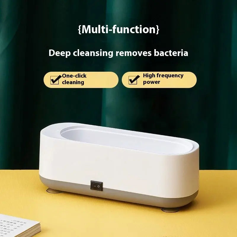 Mini household ultrasonic glasses cleaning machine with purple light and vibration, USB and battery-powered options available

