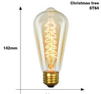 Retro Edison filament bulb with transparent glass and dimmable feature, available in various shapes like ST64, A19, G80 for vintage home lighting