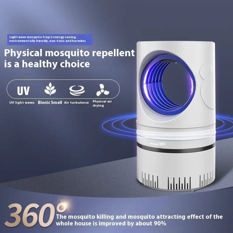 Sky Eye USB photocatalyst mosquito killing lamp in black, white, beige, and green – silent mosquito trap for home or office