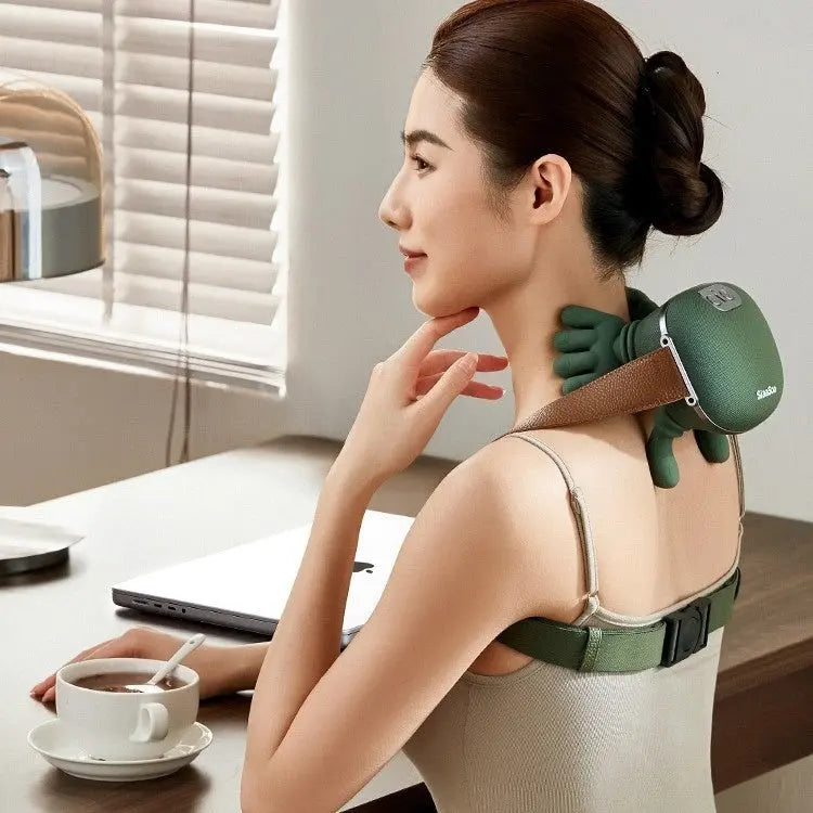 INELECTRON ™ - Neck Shoulder Massager Deep Tissue Shiatsu Back Cervical Massage Machine Bionic Heated Fatigue Relief Relax Muscle ﻿3-Level - Inelectron Store