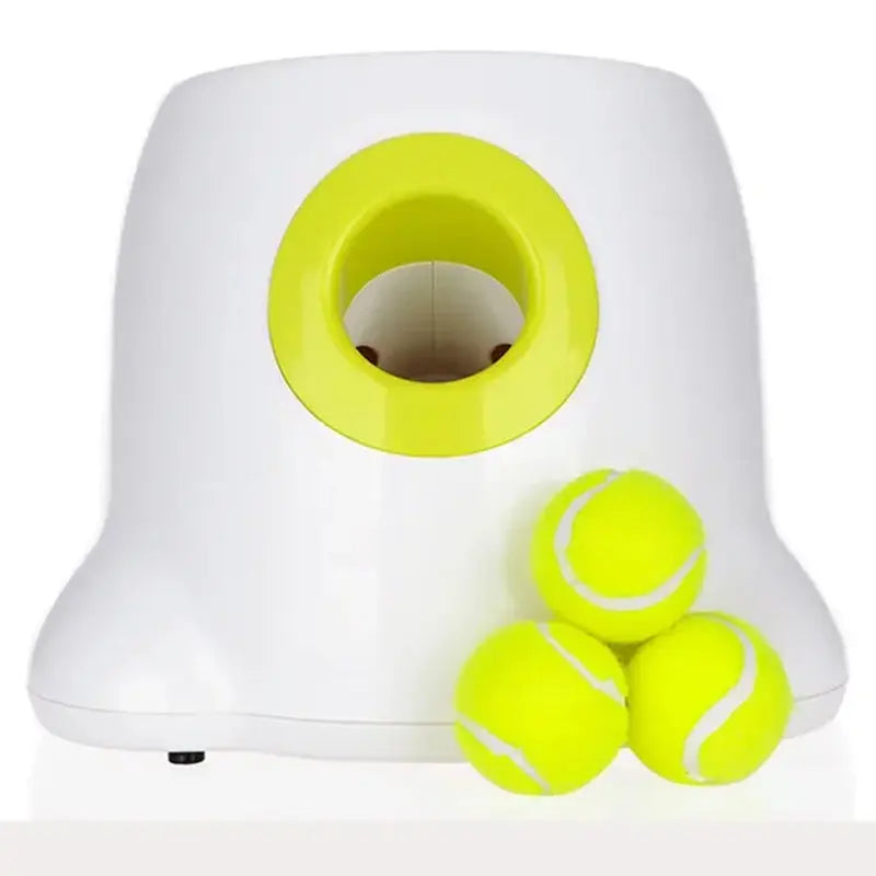 Pet Dog Toys Tennis Launcher Automatic Throwing Machine Pet Ball Throw Device 3/6/9M Section Emission with 3 Balls Dog Training