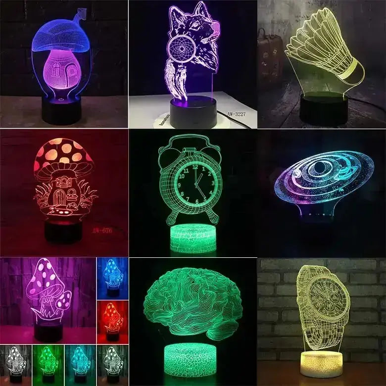 INELECTRON ™ - New 3D Colorful Remote Control Lamp - LED Desk Lamp Inelectron Store