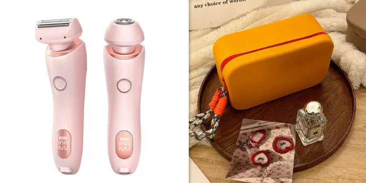 Close-up of USB rechargeable epilator showing hypoallergenic shaving head