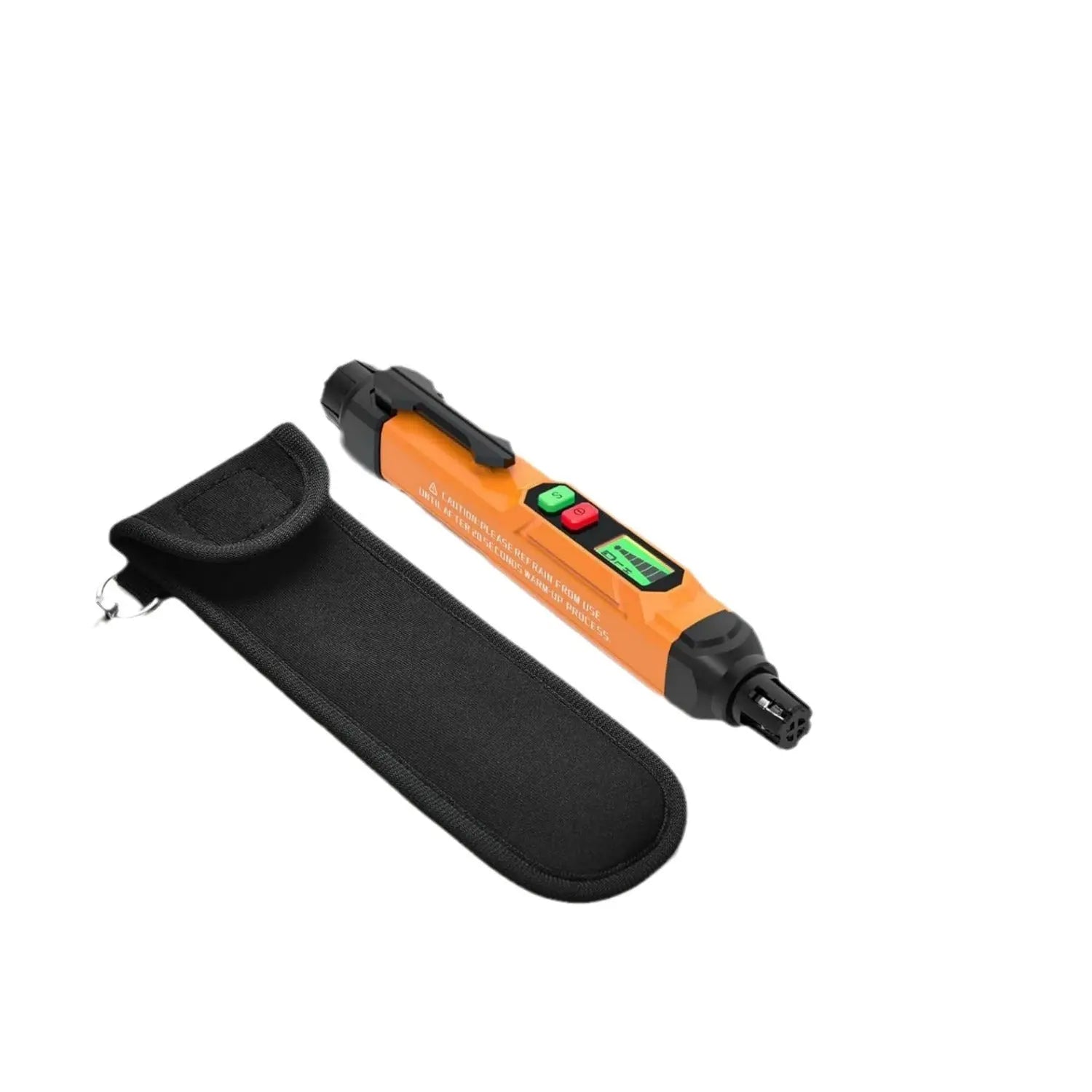 Natural gas sniffer tool placed in tool bag for HVAC work