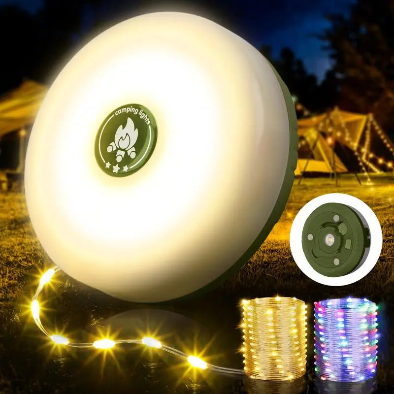 OGERY Camping String Lights, 4 in 1 Quick Storage 32.8FT Rechargeable Retractable String Lights with 8 Lighting Modes, Waterproof Emergency Light Outdoor Led Bulbs Lamp