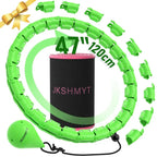 Weighted Hula Circle for Adults, Infinity Hoop Fit plus Size 47 Inch/120Cm, Include 24 Detachable Links and Waist Trainer for Women, Home Workout Equipment