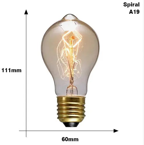 Retro Edison filament bulb with transparent glass and dimmable feature, available in various shapes like ST64, A19, G80 for vintage home lighting