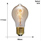 Retro Edison filament bulb with transparent glass and dimmable feature, available in various shapes like ST64, A19, G80 for vintage home lighting