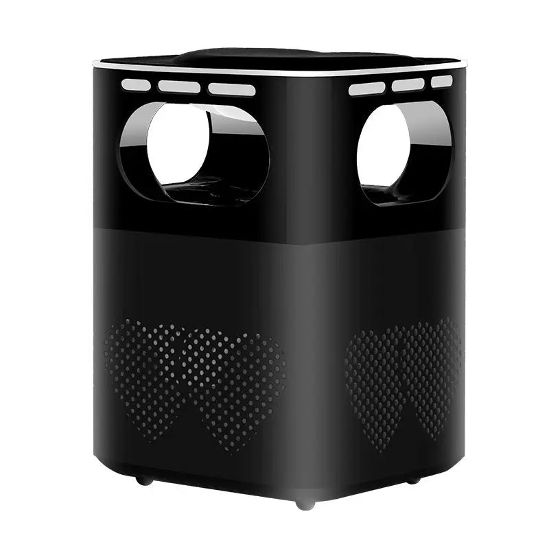 USB-powered mosquito killer lamp in black and white with silent inhalation fan and triple anti-escape technology