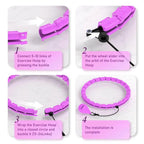 Weighted Hula Circle for Adults, Infinity Hoop Fit plus Size 47 Inch/120Cm, Include 24 Detachable Links and Waist Trainer for Women, Home Workout Equipment