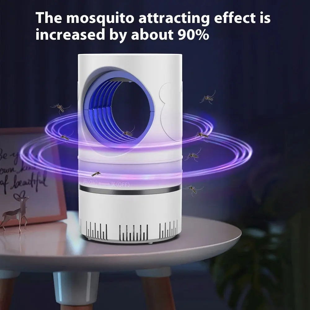 Sky Eye USB photocatalyst mosquito killing lamp in black, white, beige, and green – silent mosquito trap for home or office