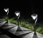 Solar-powered garden diamond light, available in white or multicolor, ideal for outdoor, yard, and fence decoration, IP55 waterproof, energy-efficient