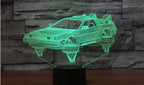 3D sci-fi car night light in seven colors, perfect for children's bedroom and study room decor