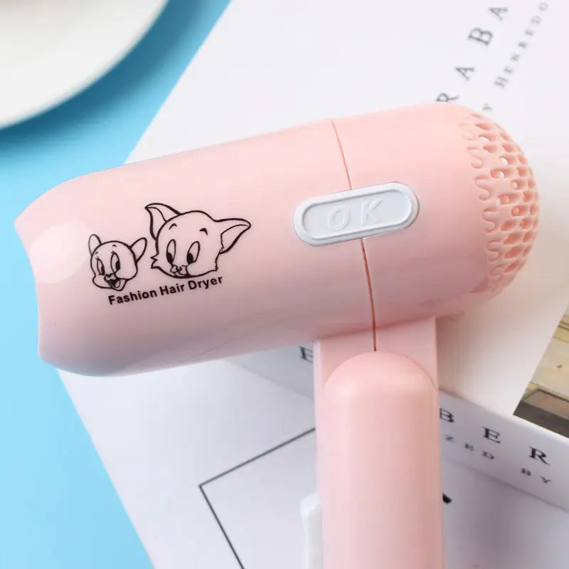 INELECTRON ™ - Mini Cartoon Hair Dryer – Cute Foldable Travel Blow Dryer with Hot & Cold Settings Inelectron Store