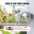 VEVOR Retractable Hose Reel with 9-Pattern Nozzle and Automatic Rewind, Wall-Mounted Garden Hose with Slow Return System