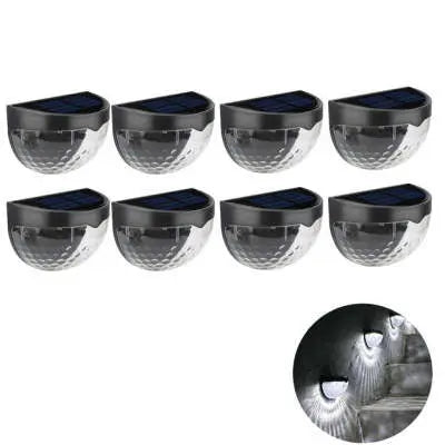 INELECTRON ™ -  Solar Light Outdoor Waterproof Semicircular Fence Lamp Water Drop Effect Wall Lamp Garden Lamp Corridor Lamp Staircase Lamp Inelectron Store