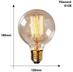 Retro Edison filament bulb with transparent glass and dimmable feature, available in various shapes like ST64, A19, G80 for vintage home lighting
