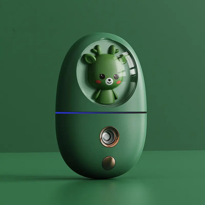 Cartoon USB facial moisturizer humidifier in calf-yellow, bear-pink, deer-green designs