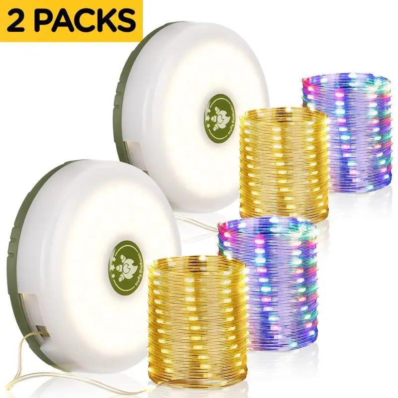 OGERY Camping String Lights, 4 in 1 Quick Storage 32.8FT Rechargeable Retractable String Lights with 8 Lighting Modes, Waterproof Emergency Light Outdoor Led Bulbs Lamp