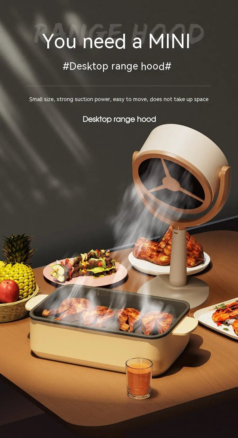 Mini portable range hood with Type-C charging cable and filter sponges