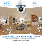 WESECUU Light Bulb Camera 2.4/5Ghz-Wireless 3MP/2MP HD, Infrared Night Vision,Pan/Tilt, 2-Way Audio, Human Detection,Alarm,Alexa Compatible Security