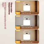 Portable tri-color LED night light with clock and rechargeable battery