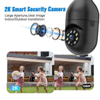 WESECUU Light Bulb Camera 2.4/5Ghz-Wireless 3MP/2MP HD, Infrared Night Vision,Pan/Tilt, 2-Way Audio, Human Detection,Alarm,Alexa Compatible Security