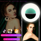 WQ20 beauty round fill light with LED lighting, USB rechargeable and adjustable brightness for selfies and vlogs