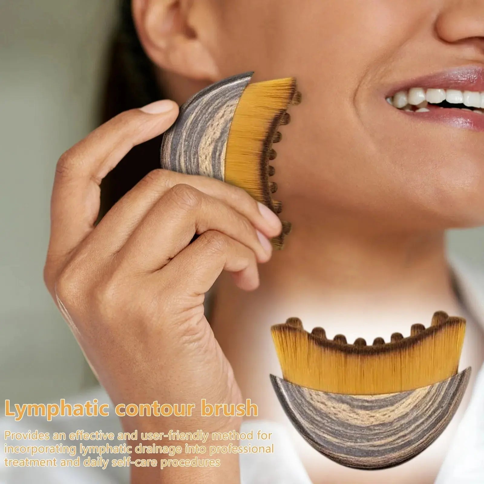 Portable Lymphatic Contour Face Brush Multi-Function Chin Reduce Puffiness Lymphatic Drainage Face Brushs Facial Sculpting Tool