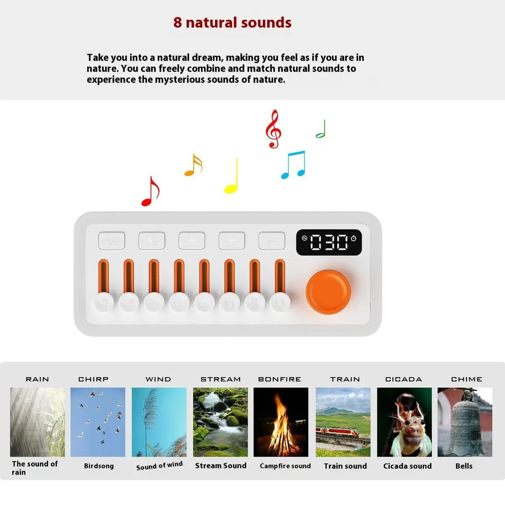 White Noise Sleep Sound Machine DIY Bluetooth-compatible Stereo Light RGB Seven-color Atmosphere Night Light - Inelectron Store