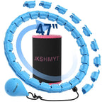 Weighted Hula Circle for Adults, Infinity Hoop Fit plus Size 47 Inch/120Cm, Include 24 Detachable Links and Waist Trainer for Women, Home Workout Equipment