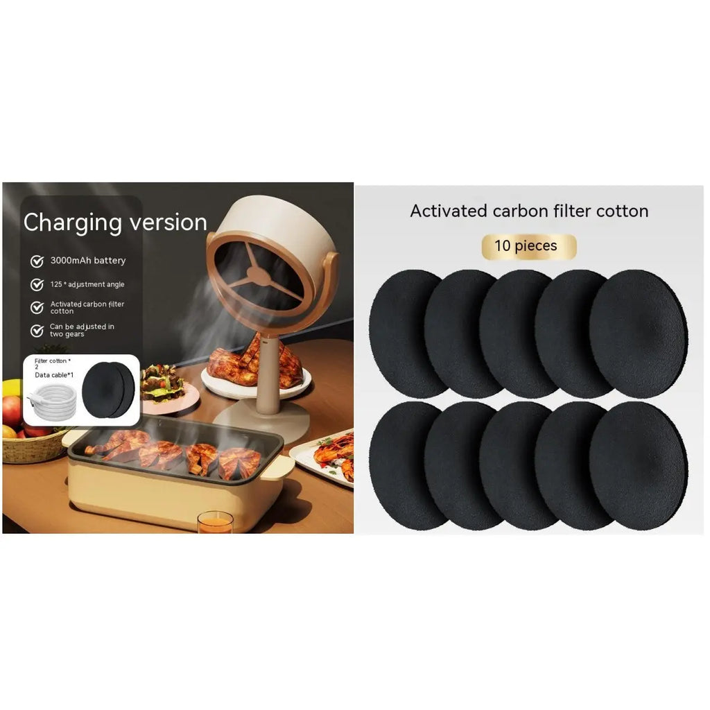 INELECTRON ™ - Mini Desktop Range Hood – USB Rechargeable Portable Kitchen Exhaust Fan with Large Wind Power, Compact & Efficient Inelectron Store