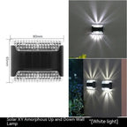 Solar wall lamp for outdoor courtyards with LED lights, waterproof and energy-efficient, perfect for garden or pathway lighting